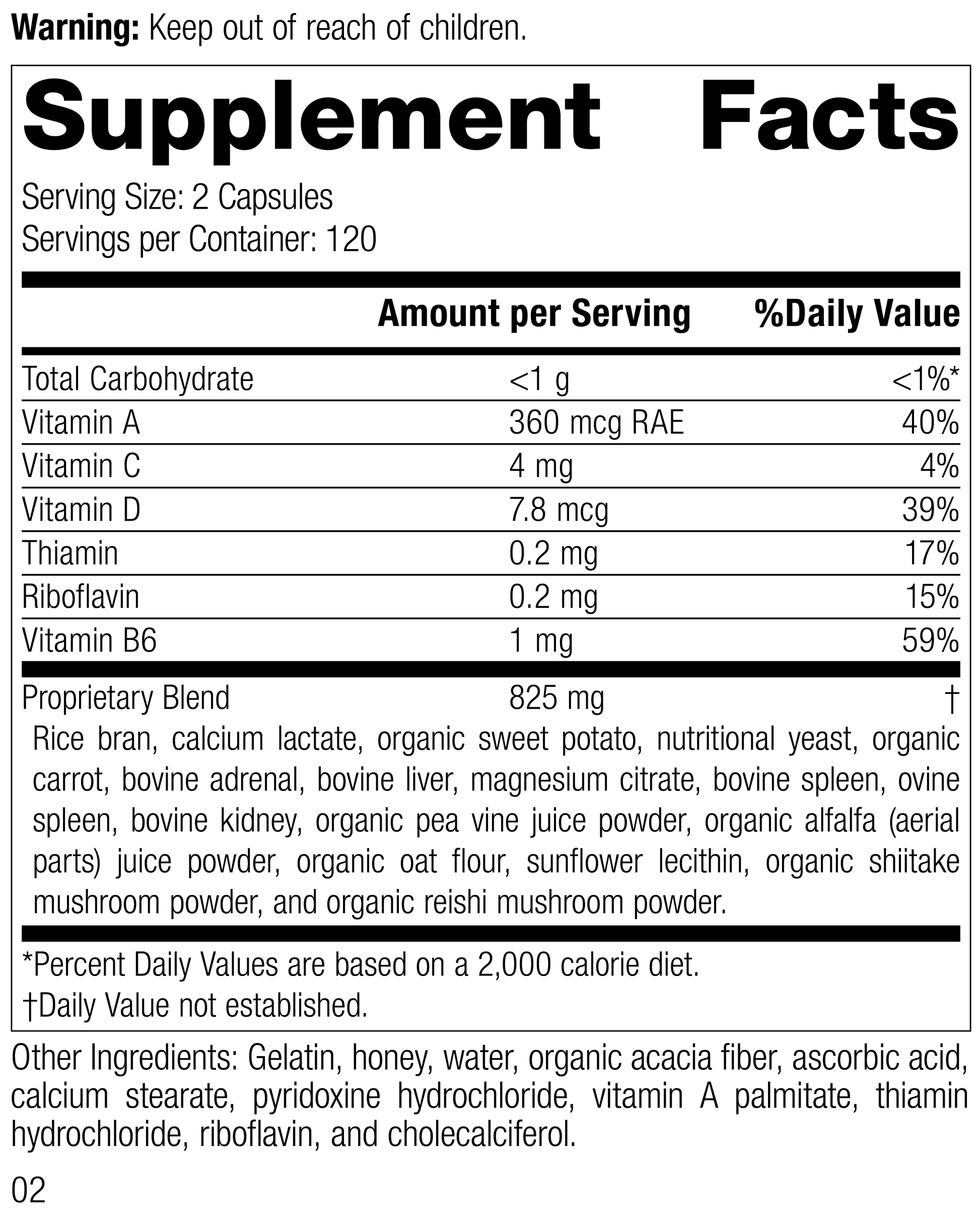 Catalyn® GF, 240 Capsules Rev 01 Supplement Facts